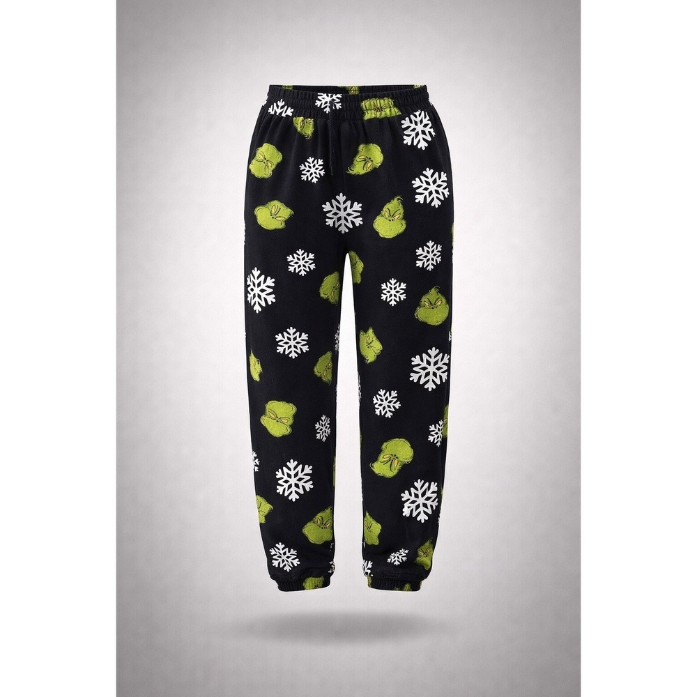 Celebrate Together The Grinch Christmas Sweatpants Mens‎ 2XL Black Snowflakes
